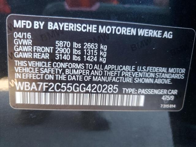 WBA7F2C55GG420285 - 2016 BMW 750 XI BLACK photo 13