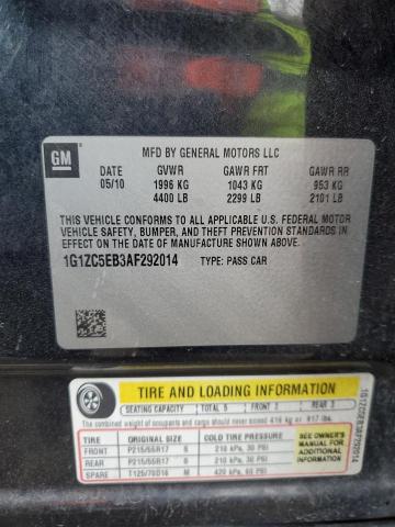 1G1ZC5EB3AF292014 - 2010 CHEVROLET MALIBU 1LT 石墨色 照片 12