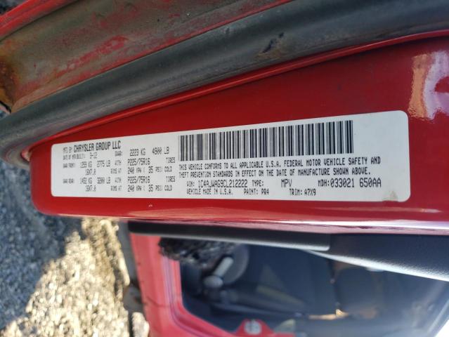 1C4AJWAG9CL212222 - 2012 JEEP WRANGLER SPORT RED photo 13