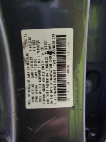 1HGCR2F81FA225284 - 2015 HONDA ACCORD EXL GRAY photo 12