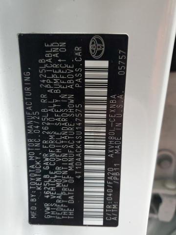 4T1DAACK4SU147575 - 2025 TOYOTA CAMRY XSE WHITE photo 13