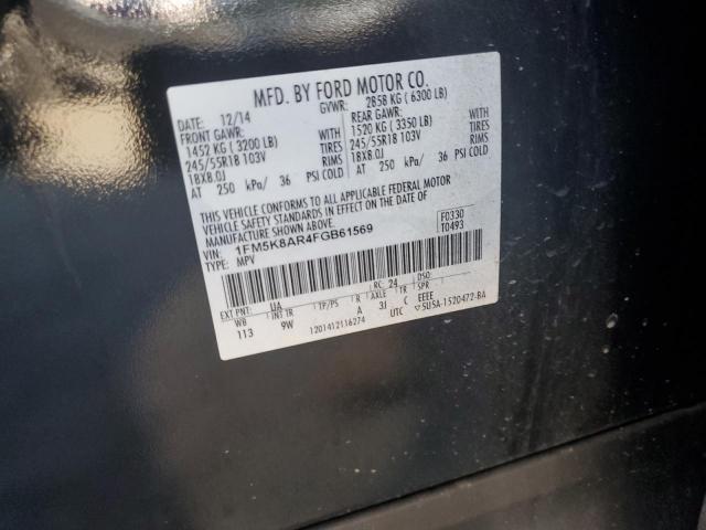 1FM5K8AR4FGB61569 - 2015 FORD EXPLORER POLICE INTERCEPTOR أسود صورة 13