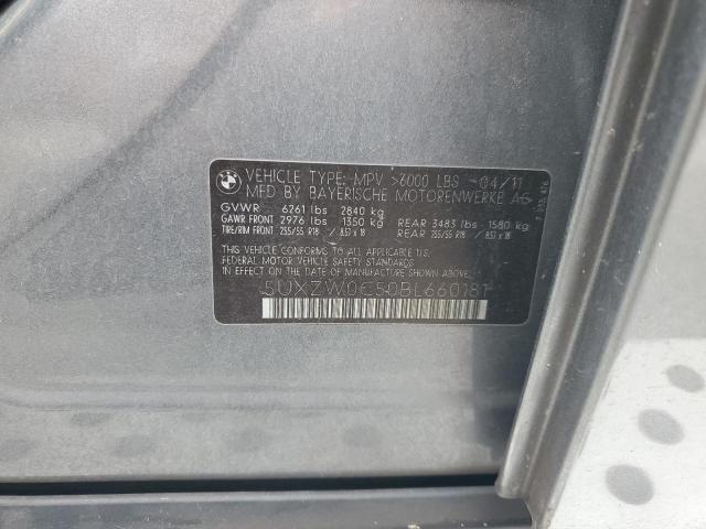 5UXZW0C50BL660181 - 2011 BMW X5 XDRIVE35D GRAY photo 13