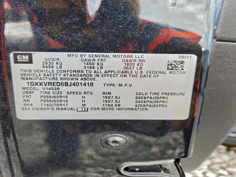 1GKKVRED6BJ401418 - 2011 GMC ACADIA SLT-1 BLACK photo 13