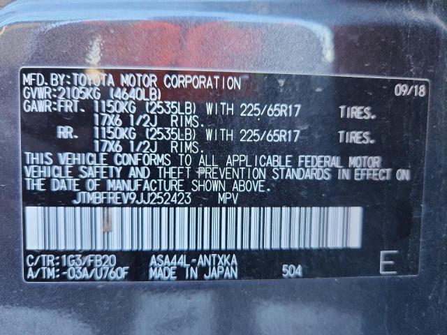 JTMBFREV9JJ252423 - 2018 TOYOTA RAV4 LE Grau Foto 14