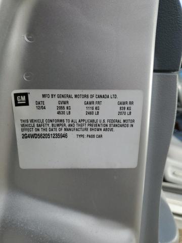 2G4WD562051235946 - 2005 BUICK LACROSSE CXL Silber Foto 12