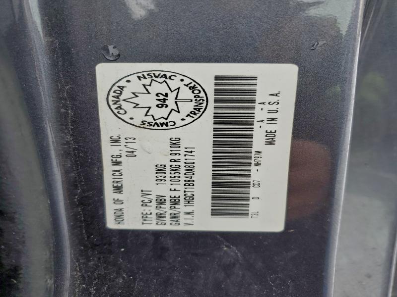 1HGCT1B84DA801741 - 2013 HONDA ACCORD EXL GRAY photo 13