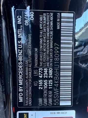 55SWF4KB6HU180997 - 2017 MERCEDES-BENZ C 300 4MATIC BLACK photo 12