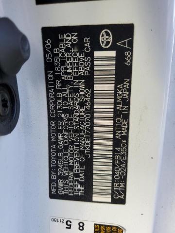 JTKDE177070146462 - 2007 TOYOTA SCION TC 白色 照片 12