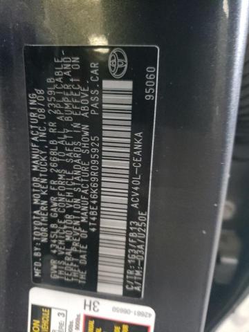 4T4BE46K69R095925 - 2009 TOYOTA CAMRY BASE GRAY photo 12