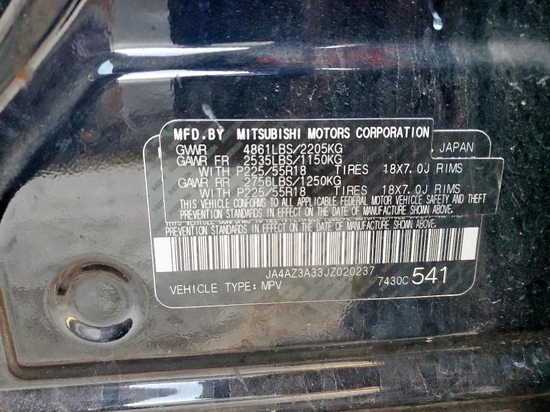 JA4AZ3A33JZ020237 - 2018 MITSUBISHI OUTLANDER SE BLACK photo 13