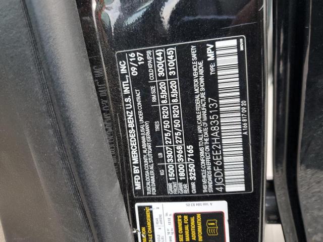 4JGDF6EE2HA835137 - 2017 MERCEDES-BENZ GLS 450 4MATIC BLACK photo 13