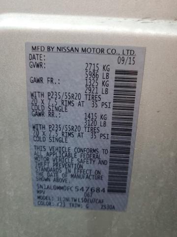 5N1AL0MM0FC547684 - 2015 INFINITI QX60 银色 照片 13