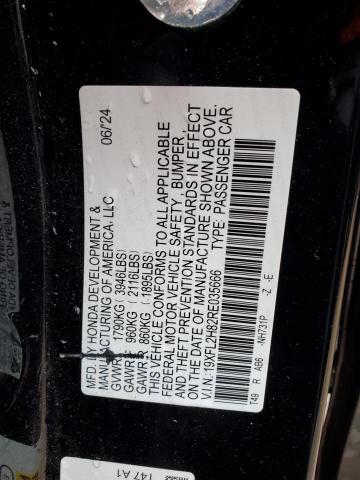 19XFL2H82RE035666 - 2024 HONDA CIVIC SPORT BLACK photo 13
