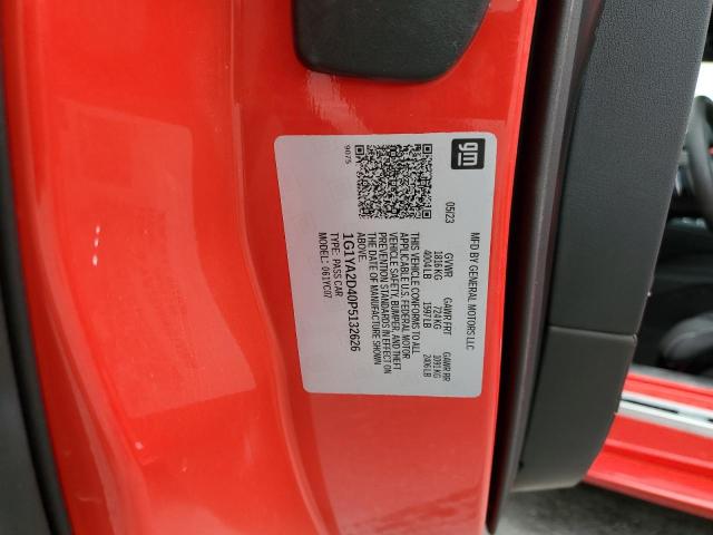 1G1YA2D40P5132626 - 2023 CHEVROLET CORVETTE STINGRAY 1LT RED photo 12