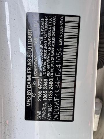 WDDWF4KB4HR241054 - 2017 MERCEDES-BENZ C 300 4MATIC WHITE photo 10