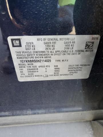 1GYKNBRS6HZ114029 - 2017 CADILLAC XT5 LUXURY BLUE photo 14