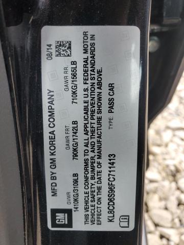 KL8CD6S96FC711413 - 2015 CHEVROLET SPARK 1LT BLACK photo 12