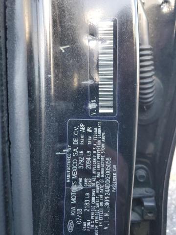 3KPF24AD0KE005058 - 2019 KIA FORTE FE 黑色 照片 12