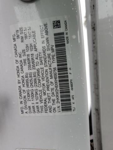 2HKRW2H8XKH656756 - 2019 HONDA CR-V EXL 白色 照片 13