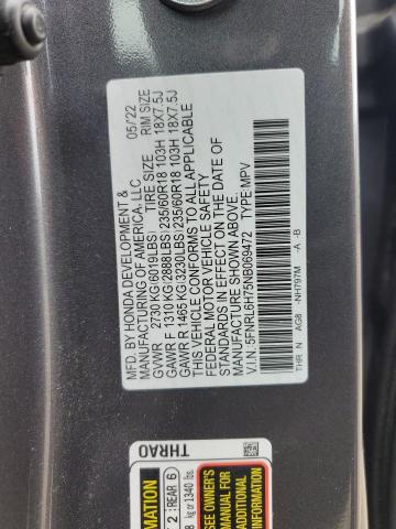 5FNRL6H75NB069472 - 2022 HONDA ODYSSEY EXL CHARCOAL photo 13