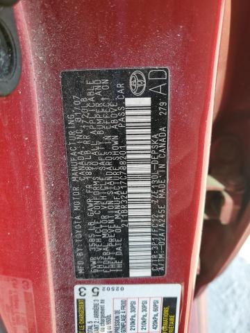 2T1BR32E17C788201 - 2007 TOYOTA COROLLA CE BURGUNDY photo 13