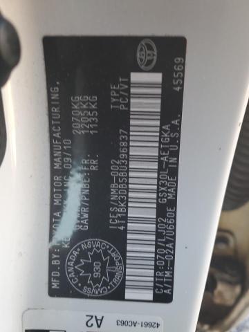 4T1BK3DB5BU396837 - 2011 TOYOTA AVALON BASE Weiß Foto 12