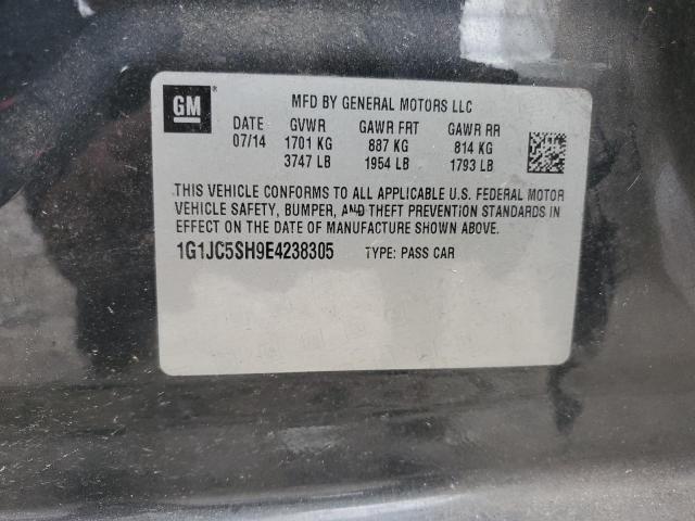 1G1JC5SH9E4238305 - 2014 CHEVROLET SONIC LT Сұр фото 13