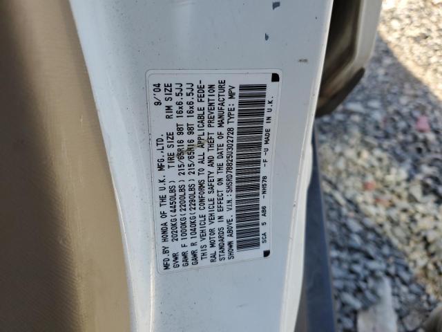 SHSRD78825U302728 - 2005 HONDA CR-V EX WHITE photo 13