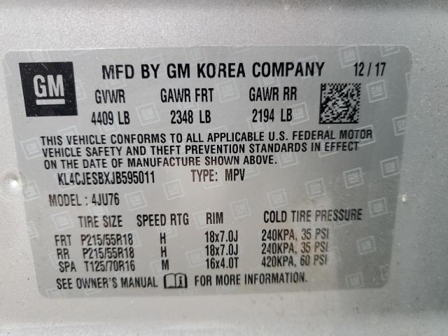 KL4CJESBXJB595011 - 2018 BUICK ENCORE PREFERRED 银色 照片 13