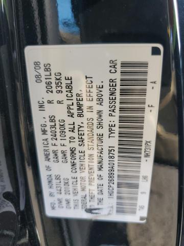 1HGCP26899A018751 - 2009 HONDA ACCORD EXL BLACK photo 12