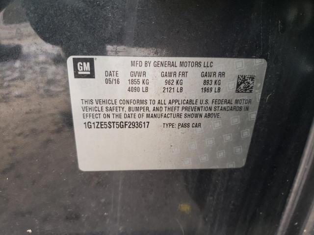 1G1ZE5ST5GF293617 - 2016 CHEVROLET MALIBU LT GRAY photo 12