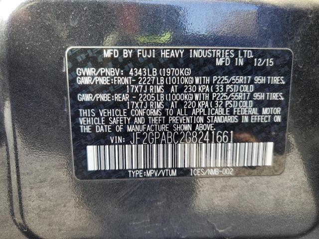 JF2GPABC2G8241661 - 2016 SUBARU CROSSTREK PREMIUM 石墨色 照片 13
