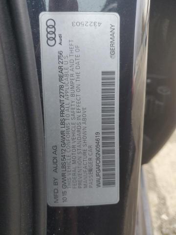 WAUFGAFC8GN094619 - 2016 AUDI A6 PREMIUM PLUS 黑色 照片 12