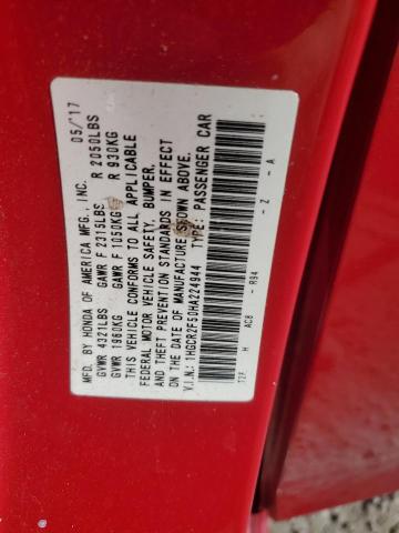 1HGCR2F50HA224944 - 2017 HONDA ACCORD SPORT Rot Foto 12