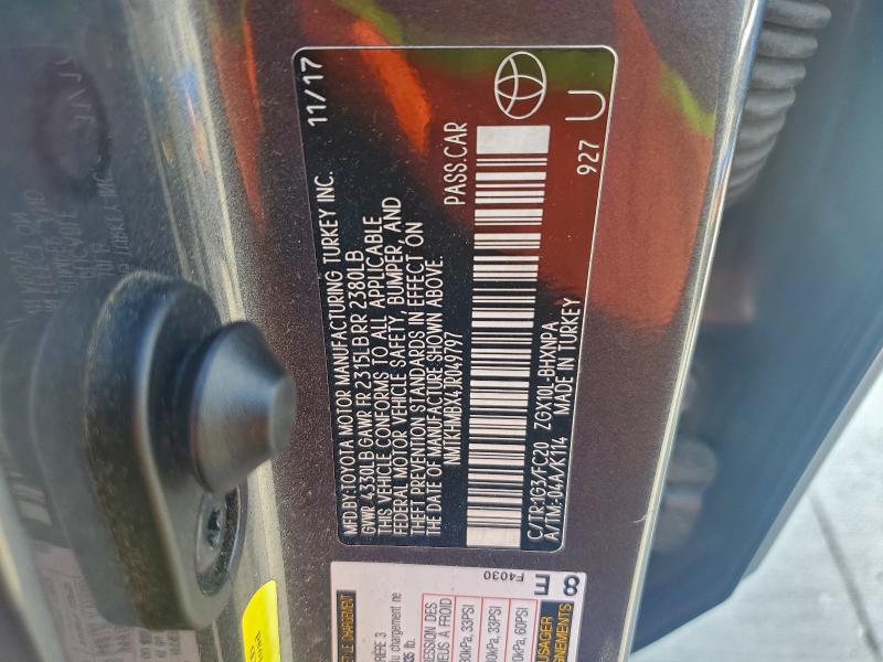 NMTKHMBX4JR049797 - 2018 TOYOTA C-HR XLE Grafito foto 13