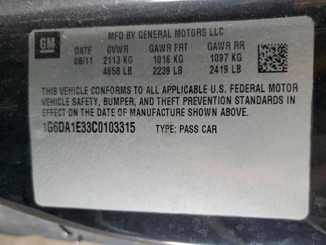 1G6DA1E33C0103315 - 2012 CADILLAC CTS CHARCOAL photo 12