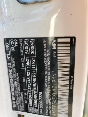 4JGFF5KEXLA219461 - 2020 MERCEDES-BENZ GLS 450 4MATIC WHITE photo 13