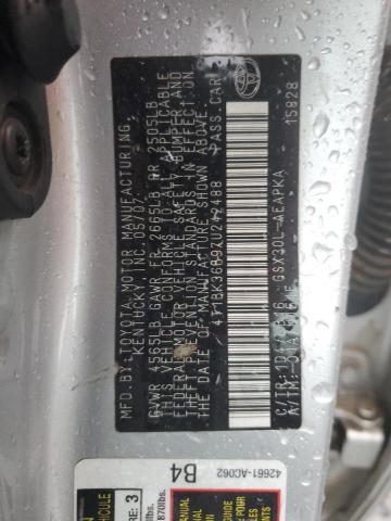 4T1BK36B97U242488 - 2007 TOYOTA AVALON XL 银色 照片 12