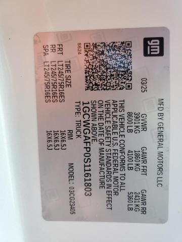 1GCWGAFP0S1161803 - 2025 CHEVROLET EXPRESS G2 WHITE photo 13