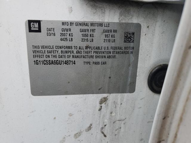 1G11C5SA6GU148714 - 2016 CHEVROLET MALIBU LIM LT WHITE photo 12