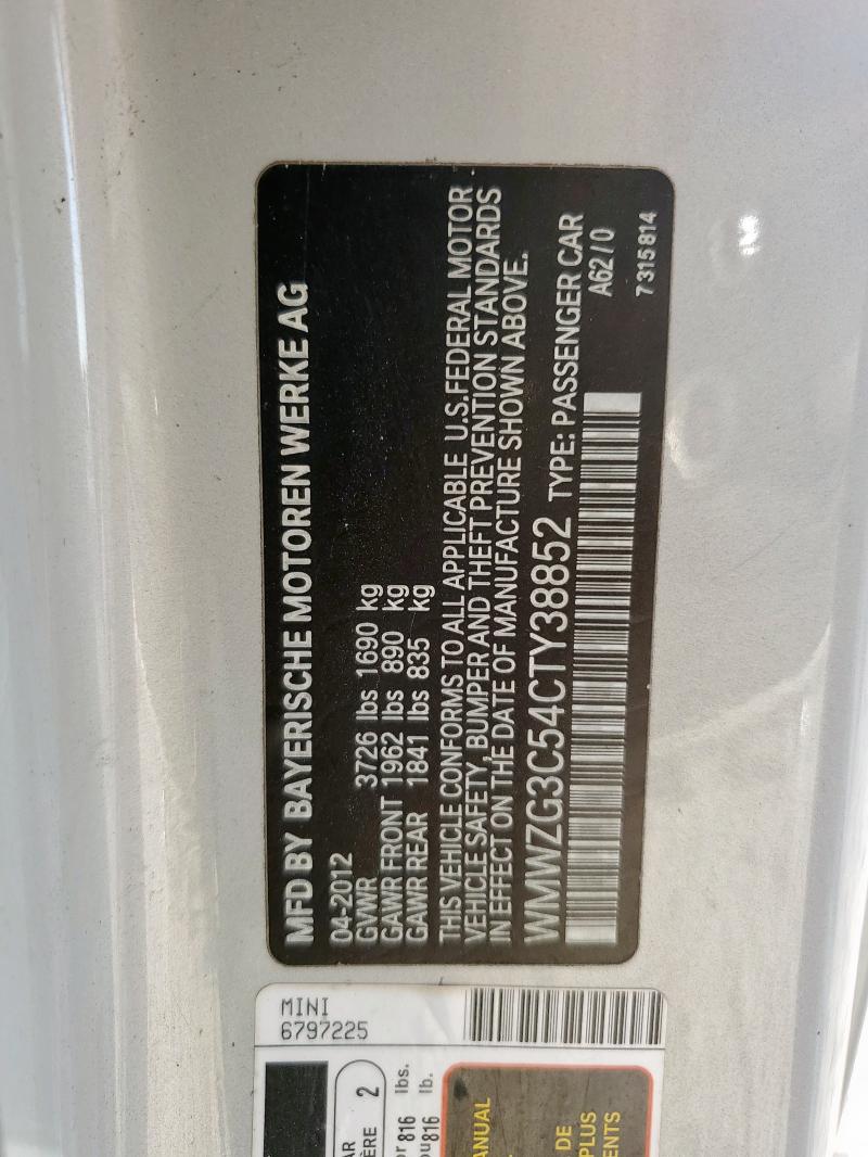 WMWZG3C54CTY38852 - 2012 MINI COOPER S CLUBMAN SILVER photo 13