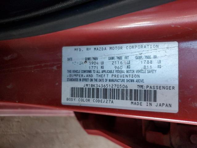 JM1BK343651270506 - 2005 MAZDA 3 HATCHBACK PINK photo 12