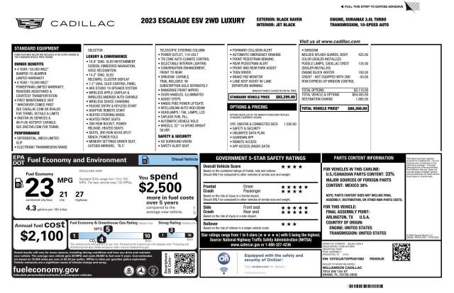 1GYS3JKTXPR491982 - 2023 CADILLAC ESCALADE ESV LUXURY BLACK photo 10