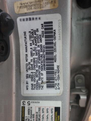 1NXBR32E46Z750121 - 2006 TOYOTA COROLLA CE SILVER photo 12
