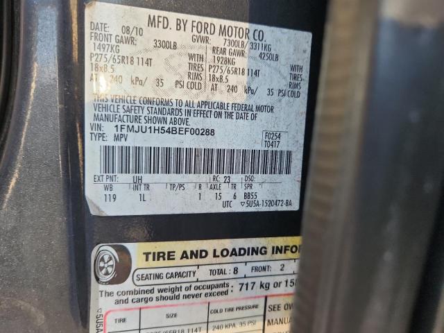 1FMJU1H54BEF00288 - 2011 FORD EXPEDITION XLT 黑色 照片 12