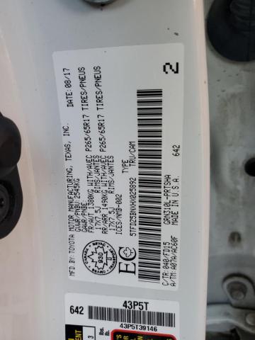 5TFDZ5BNXHX025892 - 2017 TOYOTA TACOMA DOUBLE CAB WHITE photo 12