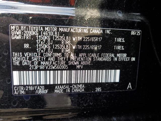 2T3P1RFV3SW560905 - 2025 TOYOTA RAV4 XLE BLACK photo 14