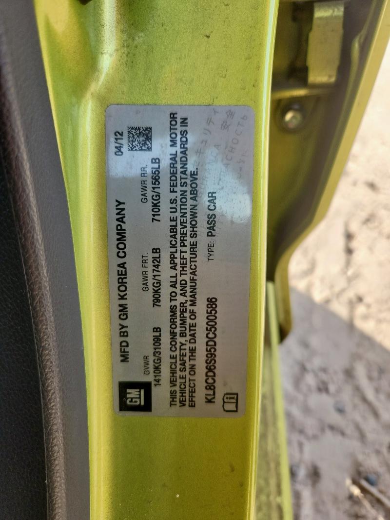 KL8CD6S95DC500586 - 2013 CHEVROLET SPARK 1LT 绿色 照片 12