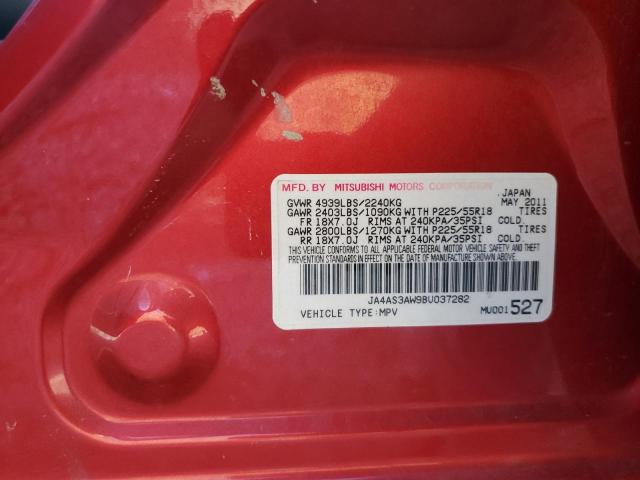 JA4AS3AW9BU037282 - 2011 MITSUBISHI OUTLANDER SE ბურგუნდია ფოტო 13